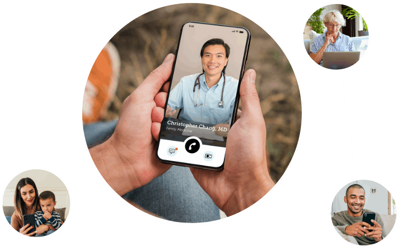 various images of doctors and patients using the NormanMD app